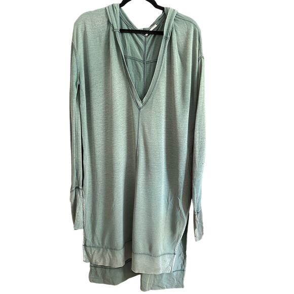 FREE PEOPLE | Green Queen of Hearts Cotton Modal Hooded Tunic | Extra Small - Picture 2 of 8
